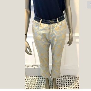 Vtg Roberto Cavalli Brocade Cropped Jeans 29/43
